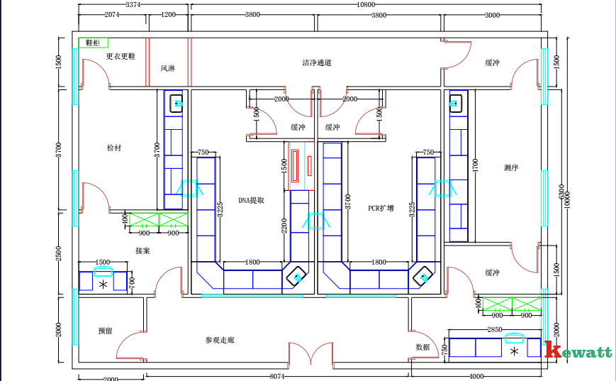 公安刑侦DNA实验室平面图